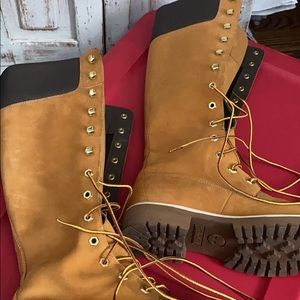 High top lace up timberland boots